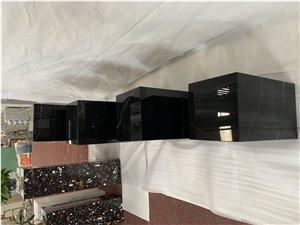 Nero Marquina Marble Plant Holders Customized Size