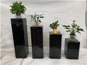 Nero Marquina Marble Plant Holders Customized Size
