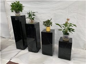 Nero Marquina Marble Plant Holders Customized Size