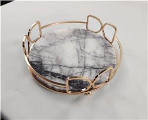 Round Marble Elegant Serving Tray Round Marble Elegant Serving Tray