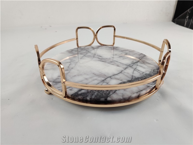 Round Marble Elegant Serving Tray