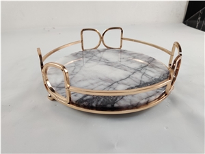 Round Marble Elegant Serving Tray