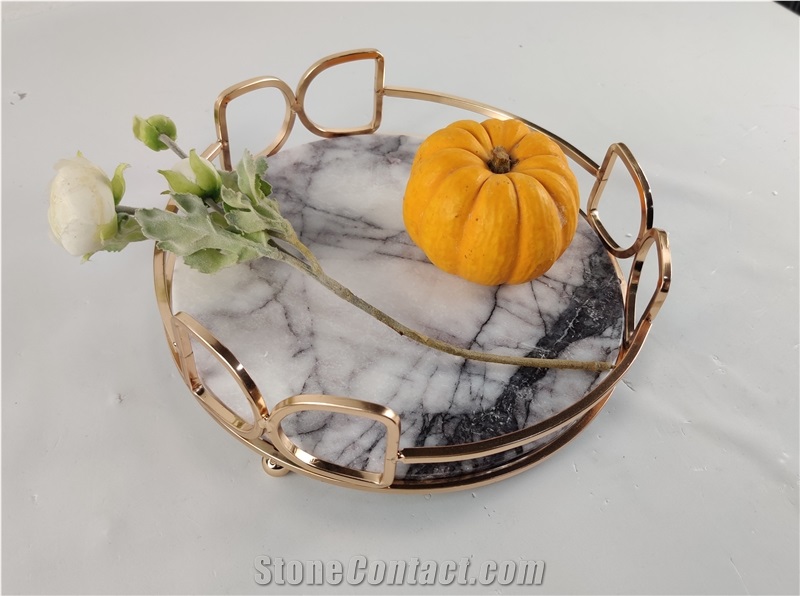 Round Marble Elegant Serving Tray