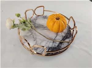 Round Marble Elegant Serving Tray