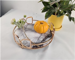 Round Marble Elegant Serving Tray