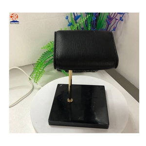 Black Marble Base Gold Metal for Watch Display
