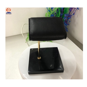 Black Marble Base Gold Metal for Watch Display
