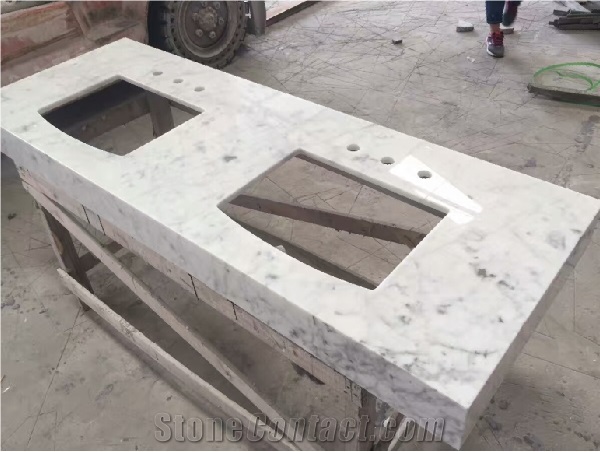 Italy Carrara White Vanity Counter Tops