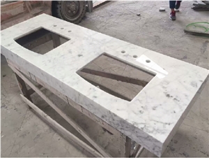 Italy Carrara White Vanity Counter Tops