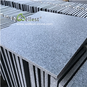 G654 Dark Grey Blue Honed Granite Tile