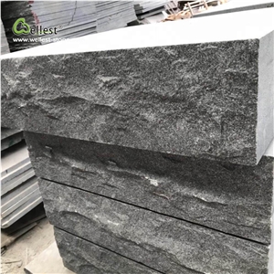 G654 Dark Grey Granite Split Rock Face Block Step