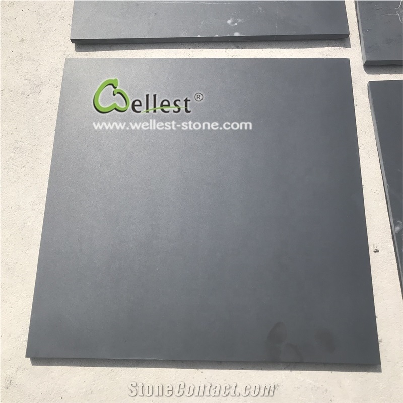 Honed Black Slate Tile for Flooring Patio Walkway