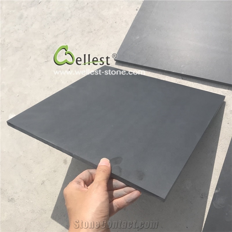Honed Black Slate Tile for Flooring Patio Walkway