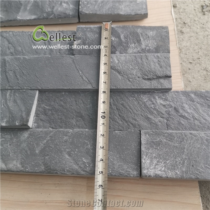 Riven Black Slate Thin Wall Ledge Stone Veneer
