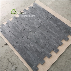 Riven Black Slate Thin Wall Ledge Stone Veneer