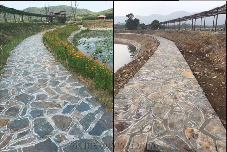 Irregular Rustic Slate Flagstone Walkway Pavers