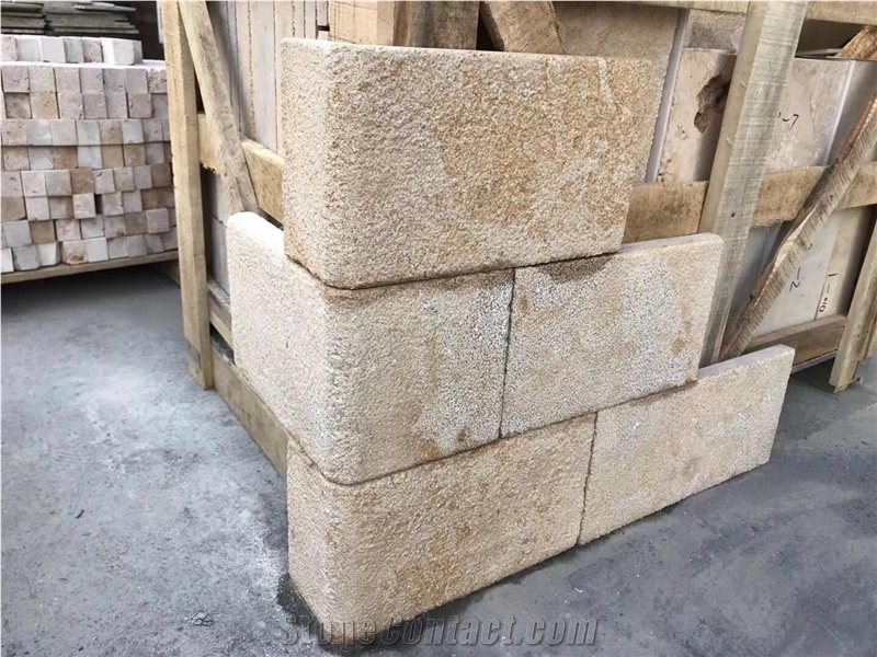 Split Beige Limestone Wall Cldding Caping Stone