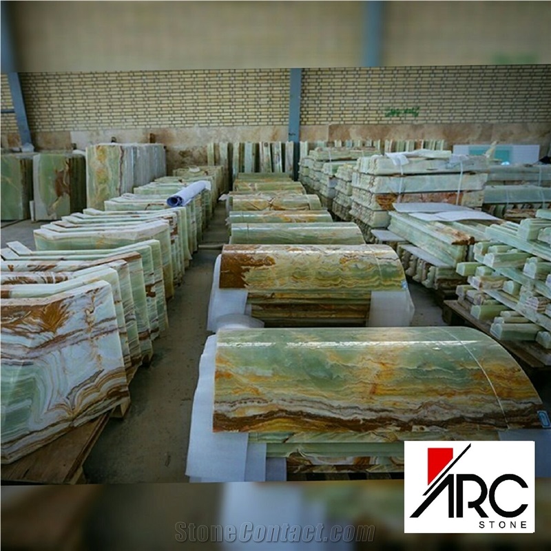 Persian Green Onyx Natural Stone Column