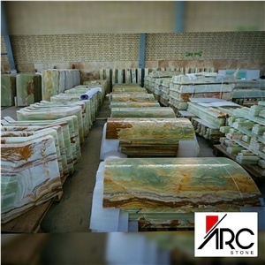 Persian Green Onyx Natural Stone Column