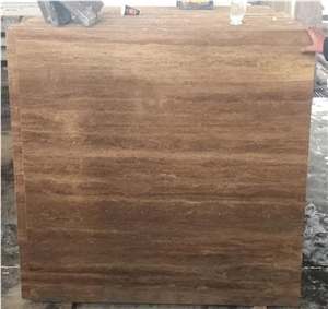 Noche Chocolate Takab Travertine Tile, Slab