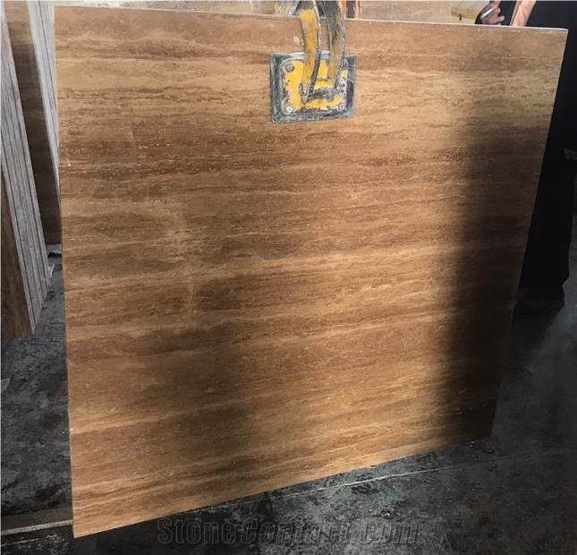 Noche Chocolate Takab Travertine Tile, Slab