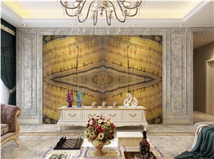 Natural Onyx Tv / Sofa Background Decoration