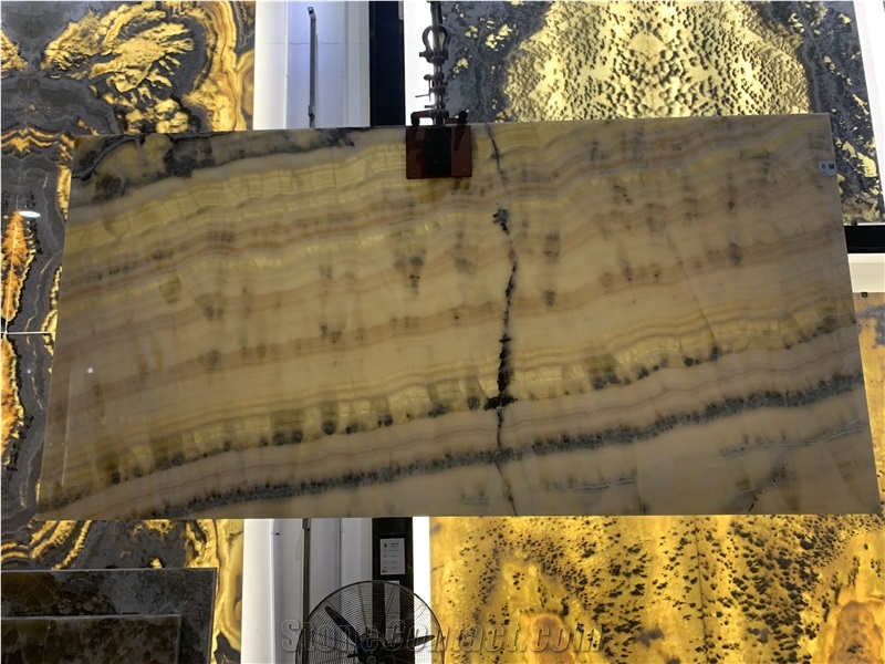 Natural Onyx Tv / Sofa Background Decoration