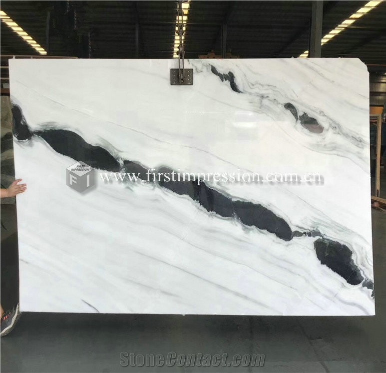 China Panda White Marble Slabs,Tiles