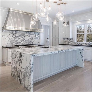 Arabescato White Marble Kitchen Countertops