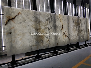 Cristallo Quartzite Slabs, Brazil White Quartzite Cristallo Quartzite Slabs, Brazil White Quartzite
