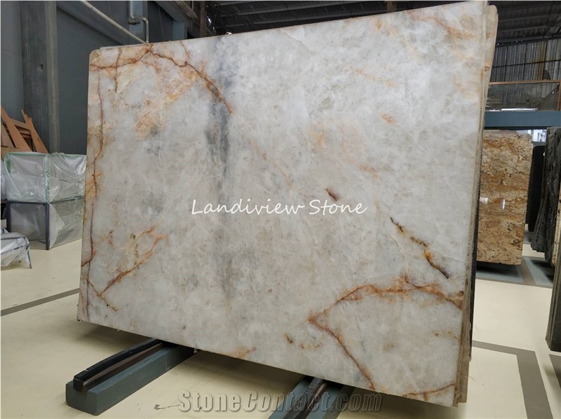 Cristallo Quartzite Slabs, Brazil White Quartzite