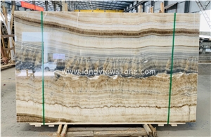 Light Wooden Grain Onyx Floor Tiles