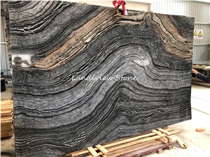 Silver Wave Kenya Black Forest Marble Slabs Tiles