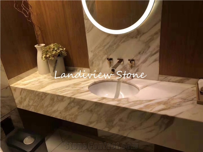 Statuario Gold Marble Vanity Top