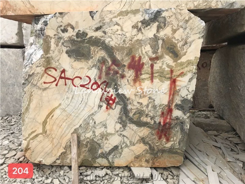 White China Green Jade Marble Ice Connected Blocks