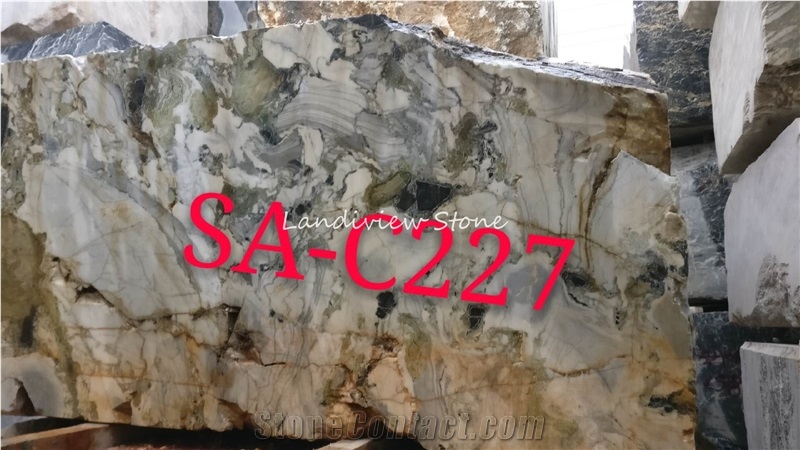 White China Green Jade Marble Ice Connected Blocks