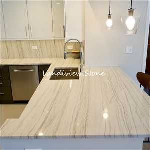 White Macaubas Quartzite Sensa White Countertop