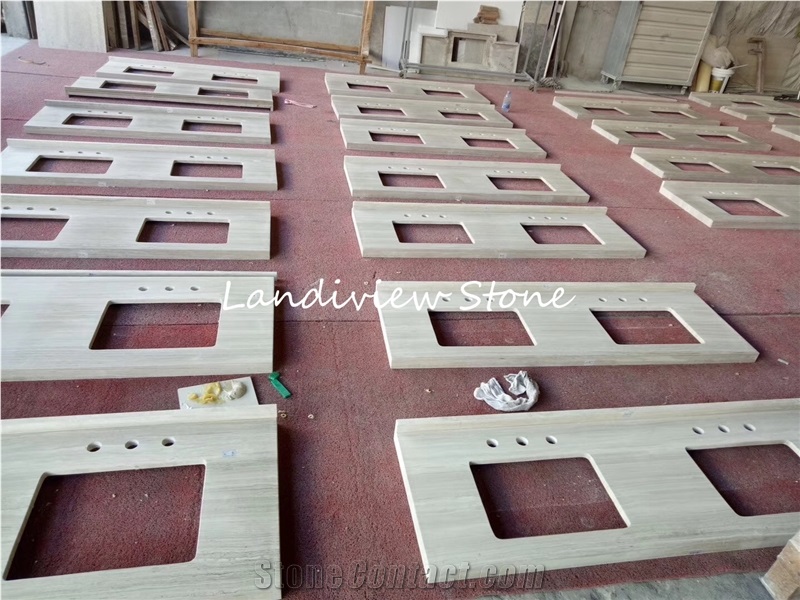 Wood Vein Marble Vanity Top Bathroom Table Top