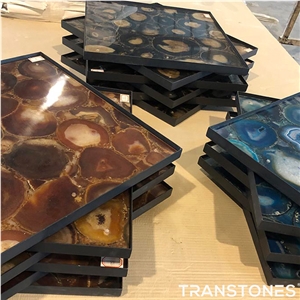 Translucent Natural Agate Semiprecious Stone Shower Wall Panel