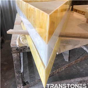 Translucent Polished Artificial Onyx Counter Top