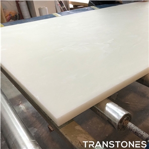 Translucent White Honed Onyx Tv Wall Panel