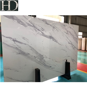 Calacatta White 3d Painting Artificial Marble Slab