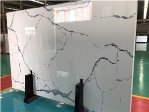 Calacatta White 3d Painting Artificial Marble Slab