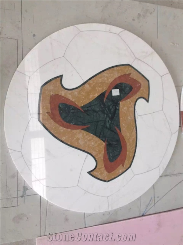 Chinese Marble Water Jet Medallion Tiles Ball Shap