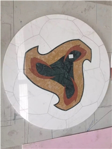 Chinese Marble Water Jet Medallion Tiles Ball Shap