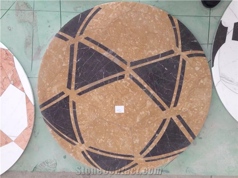 Chinese Marble Water Jet Medallion Tiles Ball Shap