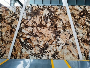 Polished a Grade Colonial Gold Granite Slab