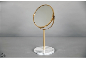 Marble Metal Frame Cosmetic Oval Dresser Mirror