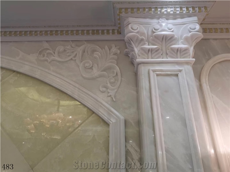 Natural Royal White Onyx Slabs Wall Panel Cladding