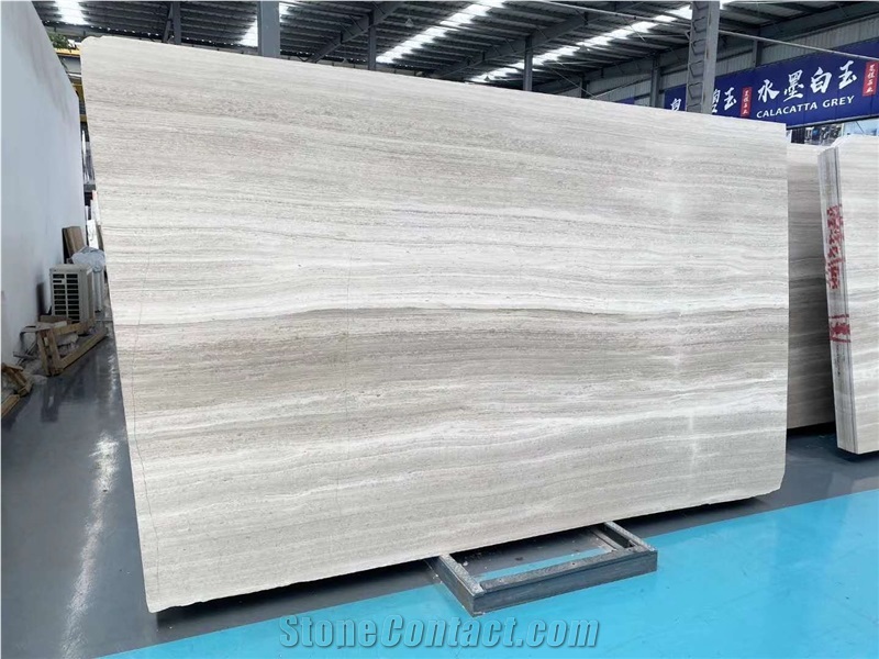 Perlino Bianco White Wood Grain Serpenggiante Slab